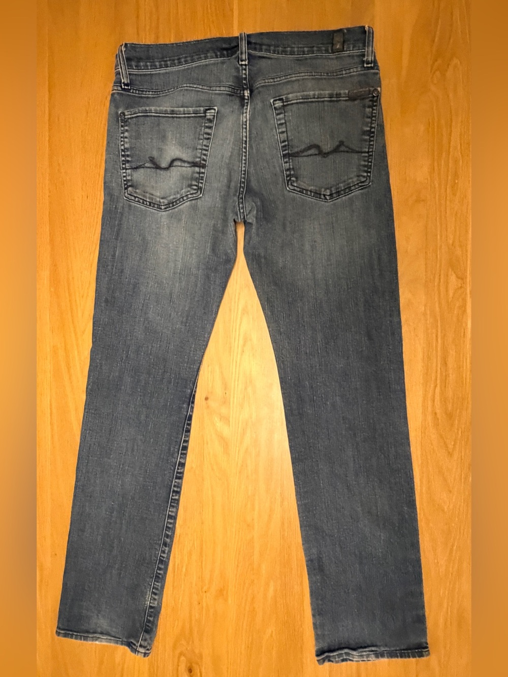 7 For All Mankind Men’s “Slimmy” Slim Straight Jeans - Medium Blue Wash